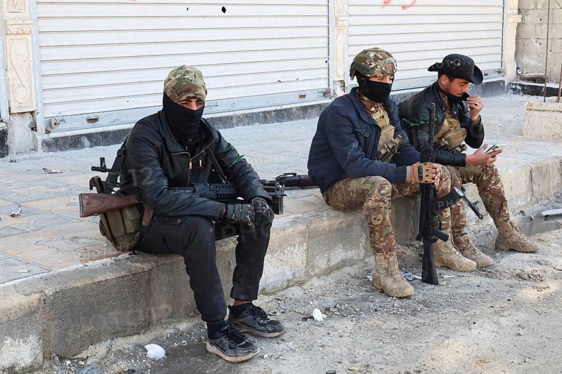 In Aleppo, Syria on January 10, 2026, Syrian Army soldiers deploy throughout the Sheikh Maqsoud and Ashrafieh neighborhoods following days of fierce clashes with SDF Kurdish forces, which ultimately resulted in the withdrawal of the Kurdish forces towards eastern Syria, Aleppo, Sheikh Maqsood, Syria