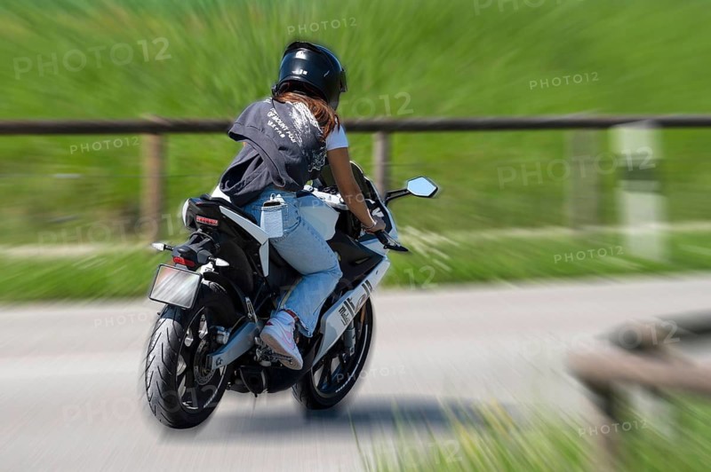Wiping picture motorbike rider Malaguti RST 125 ccm