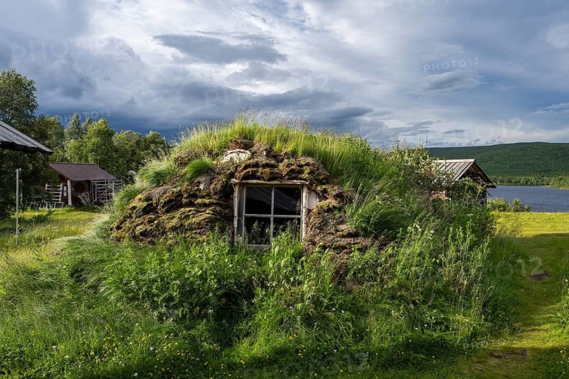 Earth house, Sami hut, Lapland, Finland