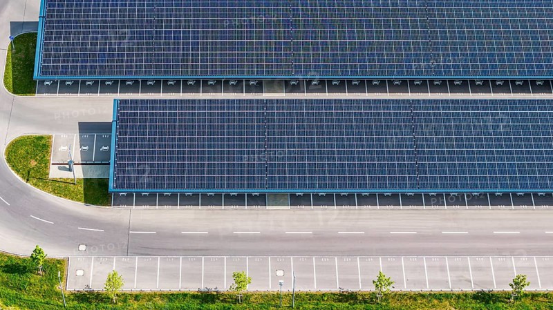 Largest charging park in the world at Merklingen Swabische Alb railway station. 259 covered stations for electric cars are located under two 160 and 190 meter long solar roofs. The Swabian Alb Association and the state are investing around five million euros for the charging park. Symbolic photo. Merklingen, Baden-Württemberg, Germany