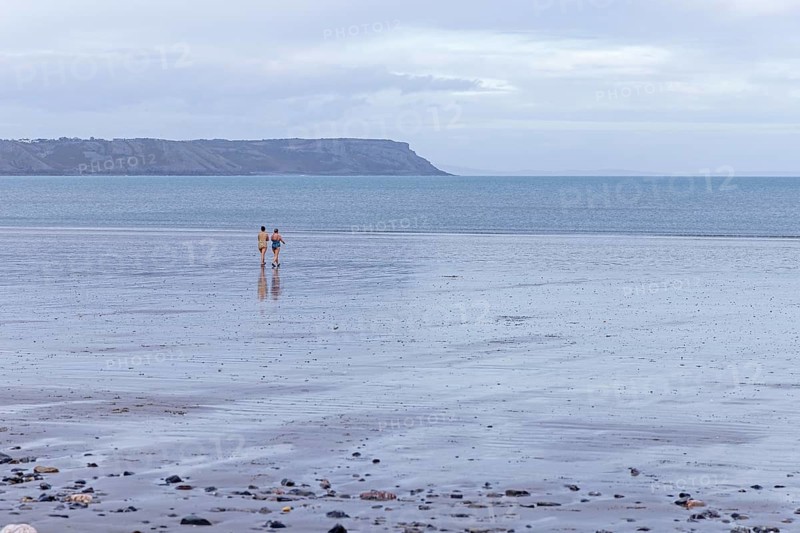 Beach, sea, people, Oxwich Bay, Gower Peninsula, Wales, United Kingdom