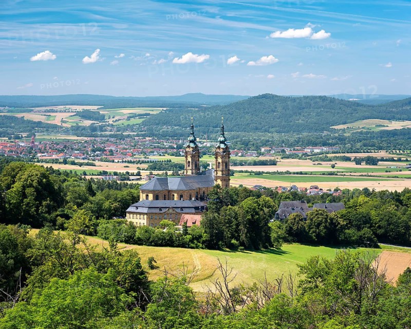 View of the Vierzehnheiligen pilgrimage church, Bad Staffelstein, Upper Franconia, Bavaria, Germany