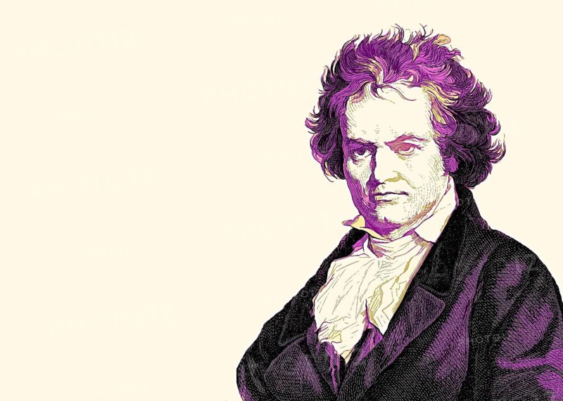 Ludwig van Beethoven, 1770 -1827, German composer, digitally altered