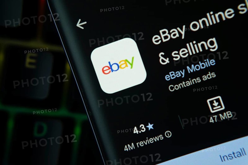 Dhaka, Bangladesh- 27 July 2025: eBay app from Google Playstore is displayed on a smartphone screen