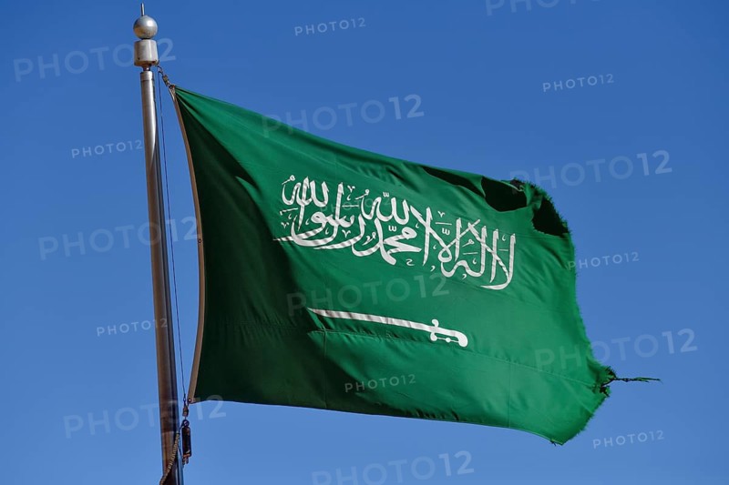Saudi National Flag, AlUla, Medina Province, Saudi Arabia, Arabian Peninsula