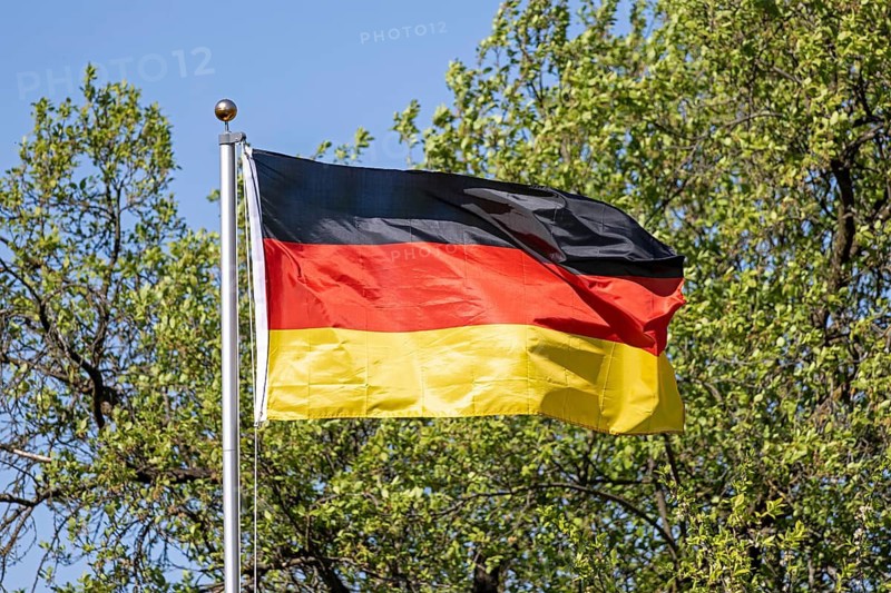 German flag, national flag, Meseberg, Brandenburg, Germany