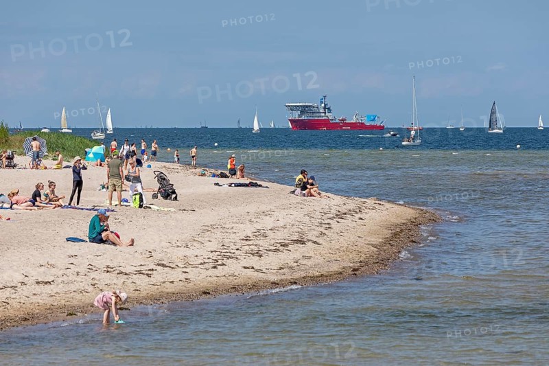 People, Boats, Kieler Woche, Falckensteiner Strand, Kiel Fjord, Kiel, Schleswig-Holstein, Germany