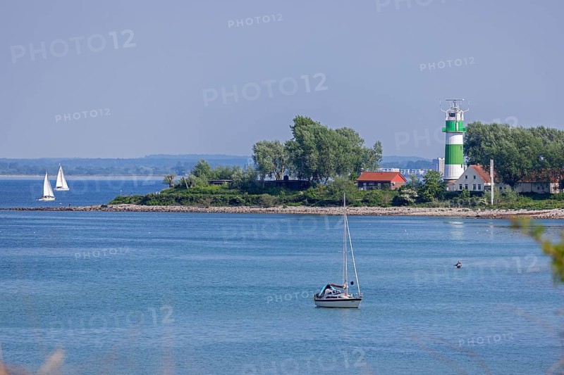 Sailing boats, lighthouse, Bülk, beaches, Schleswig-Holstein, Germany
