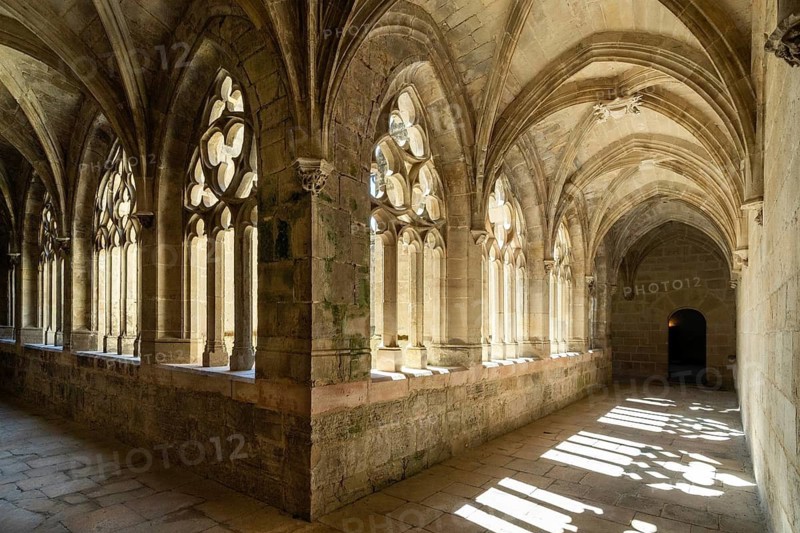 Villefranche de Rouergue. City of Art and History. The Chartreuse Saint Sauveur. The small cloister. Aveyron. Occitanie. France
