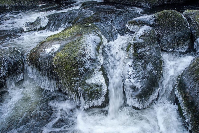 Germany, Pöhl, Saxony, Triebtal, stream, ice, flowing water, ice, landscape, snow, Vogtland, winter