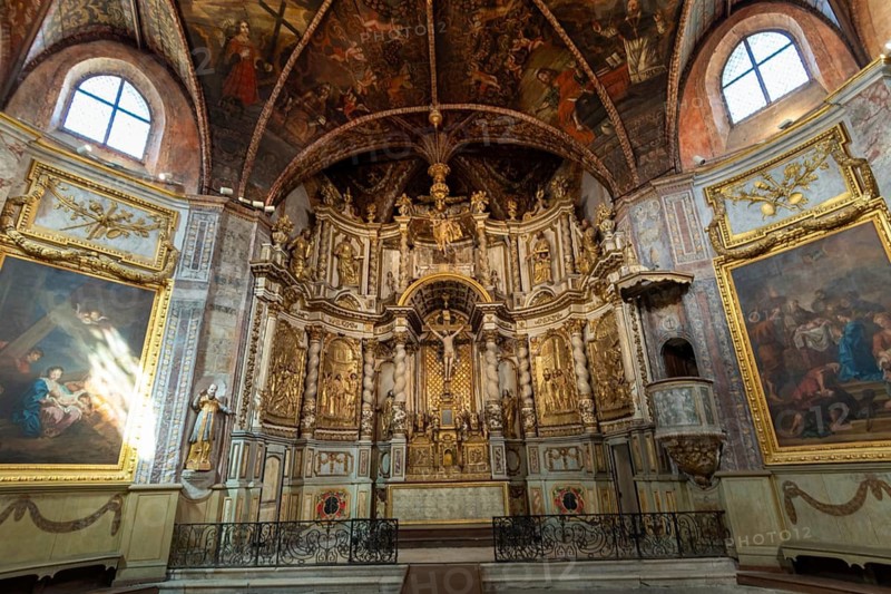 Villefranche de Rouergue. City of Art and History. Chapel of the Black Penitents, baroque art 17th. Aveyron. Occitanie. France