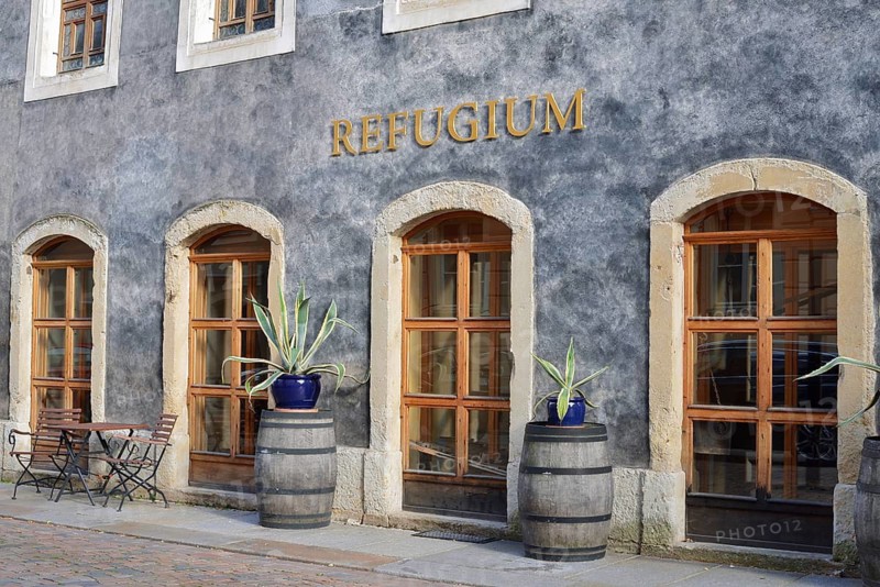 Wirtshaus Refugium, Façade, Pirna, Saxon Switzerland-Eastern Ore Mountains, Saxony, Germany