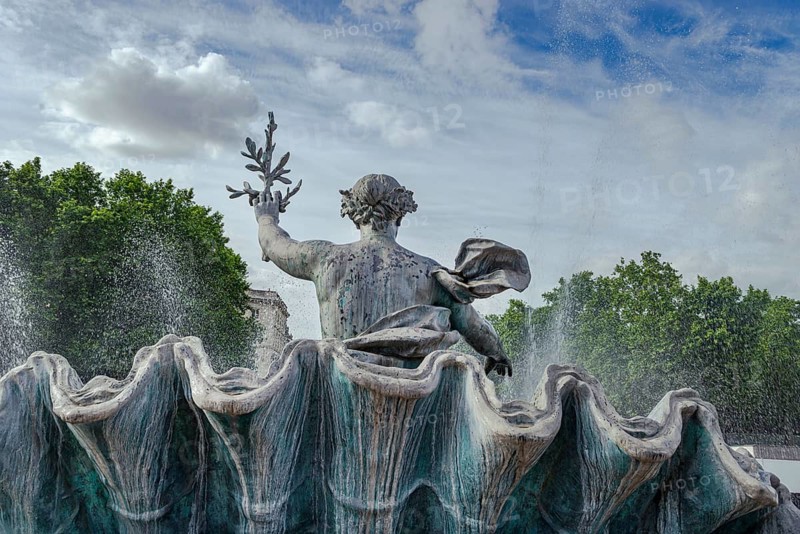 The historic fountain Monument aux Girondins on Place des Quinconces, Bordeaux, Gironde, France