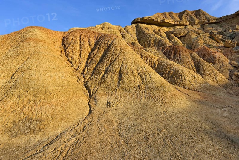 Rock formations caused by erosion in the Bardenas Reales Natural Park, Navarra, Spain
