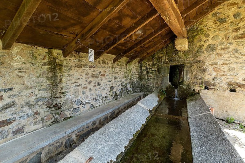 Saint Chely-d'Aubrac, Aubrac Regional Natural Park, old washouse, Aveyron department, Occitanie, France