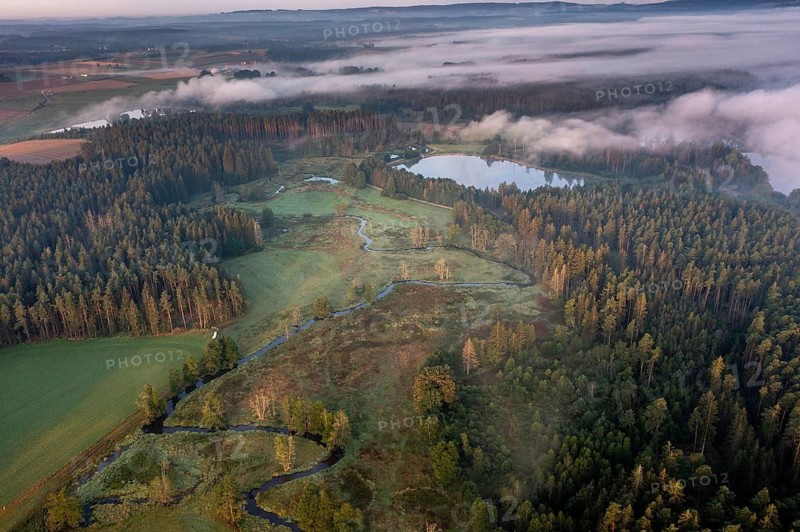 Bavaria, Upper Palatinate, Tirschenreuth, Waldnaab, Waldnaabaue, wild pastures Waldnaabaue, aerial view, aerial view