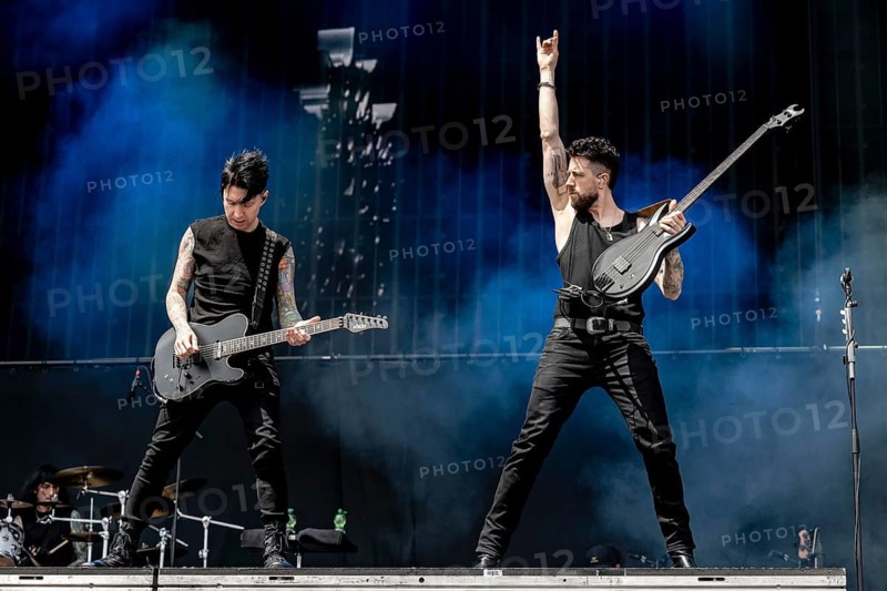Jeremy Jinxx Ferguson (guitarist) and Lonny Eagleton (bassist) from Black Veil Brides live at Rock im Park on the Zeppelinfeld in Nuremberg on 06/06/2026