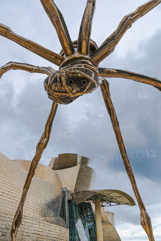 The Guggenheim Museum and the Maman Spider Sculpture in Bilbao, Spain