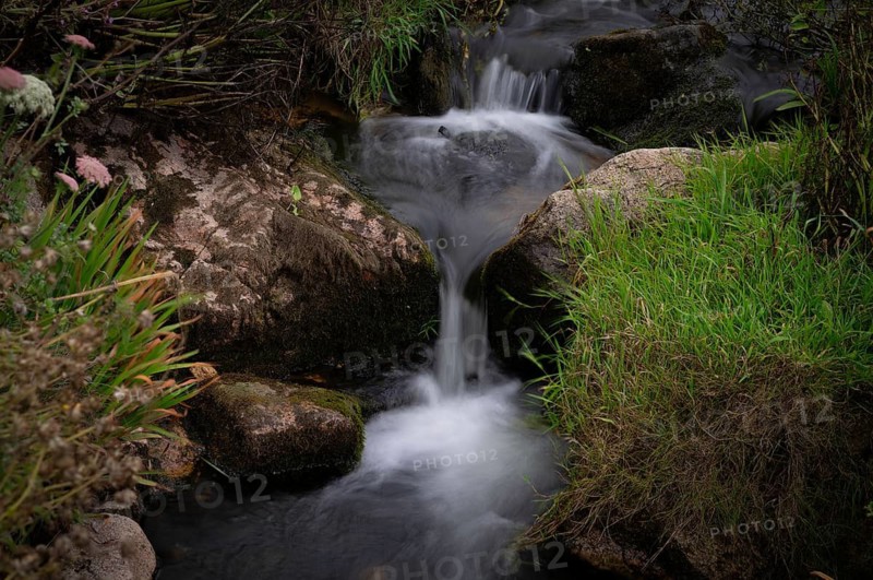 Stream, stream, long exposure, motion effect, Cot Valley Beach Porth Nanven, beach, coast, St Just in Penwith, Cornwall, England, Great Britain, Great Britain