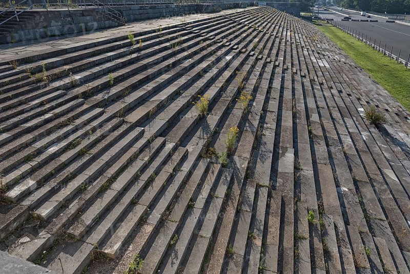 Part of the main stand of the Zeppelin field from 1940 on the former Reichsparteitagsgelände, Nuremberg, Middle Franconia, Bavaria, Germany