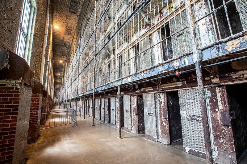 Mansfield, Ohio - The East Cell Block of the Ohio State Reformatory is six floors high, with a total of 600 cells. The prison opened in 1896 and was closed in 1990 by a federal court because of overcrowding and inhumane conditions. Built for 1500 inmates, it held more than twice that number much of the time. The prison now offers daily tours, and has been the site of many films