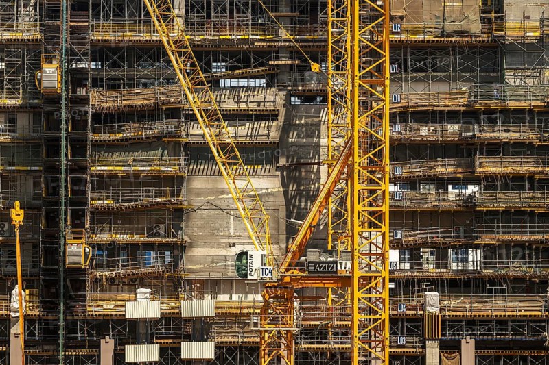 Building Construction Site New Scaffolding, Dubai, United Arab Emirates, UAE