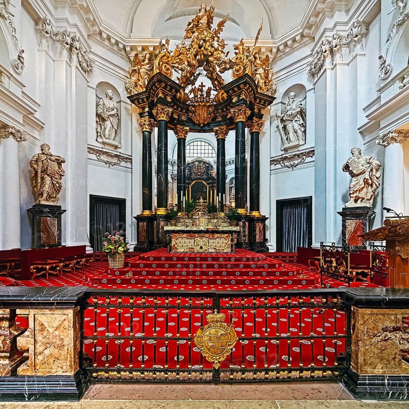 St. Salvator Cathedral in Fulda, officially High Cathedral of Fulda or Fulda Cathedral, interior view, high altar, Baroque quarter, Fulda, East Hesse, Hesse, Germany