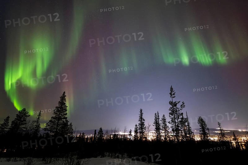 Northern Lights (Aurora borealis), Gällivare, Norrbotten, Lapland, Sweden, December 2024