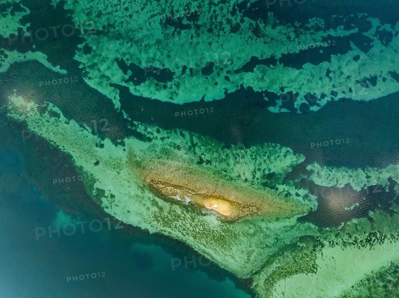 Aerial view, top-down view of a shoal due to low tide, drought, danger to shipping traffic, Radolfzell am Lake Constance, district of Konstanz, Baden-Württemberg, Germany