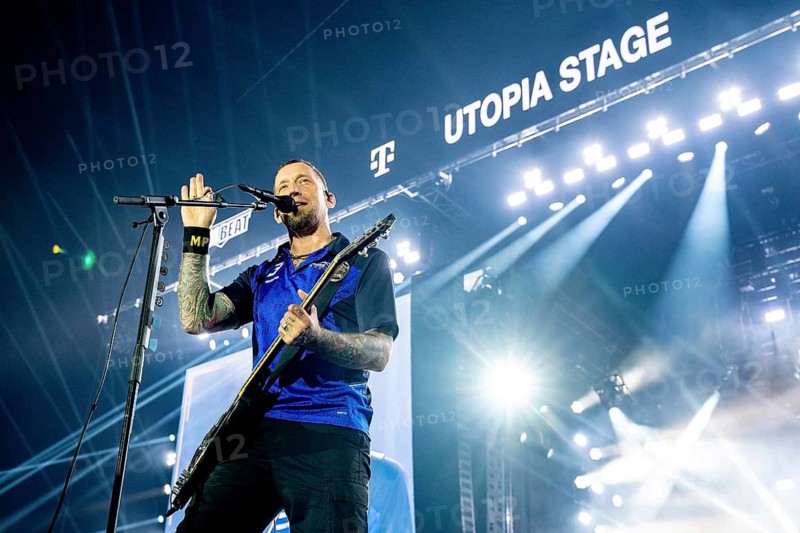 Nürburg, 06.06.26 - Michael Poulsen, singer and guitarist of the Danish metal band Volbeat, performing at Rock am Ring 2026 at the Nürburgring race track race track