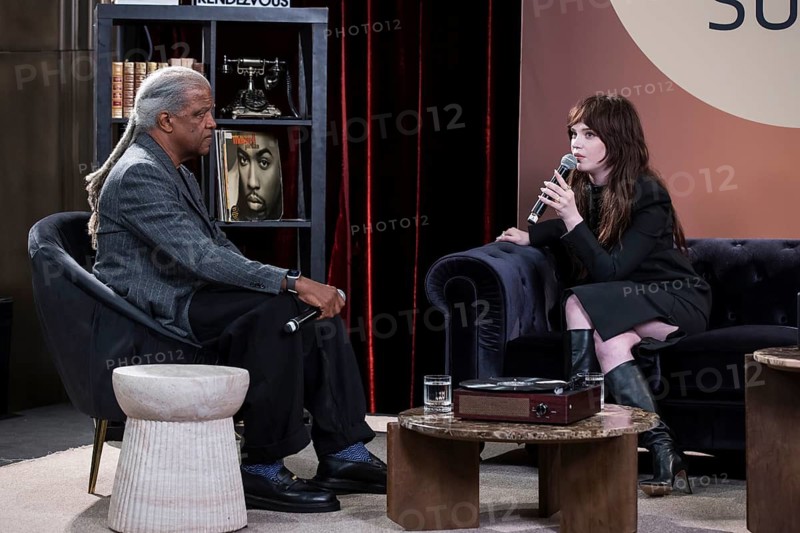 Sophie Thatcher talking to Elvis Mitchell in The Elvis Mitchell Suite during the 79th Cannes International Film Festival. The 79th Cannes International Film Festival will take place from May 12 to 23, 2026