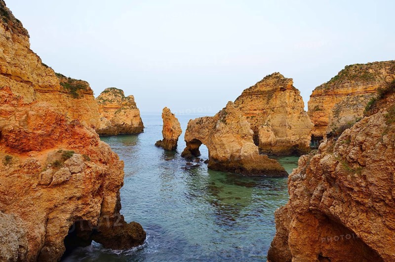 Rock formations on the coast, Ponta da Piedade, Lagos, Algarve, Portugal