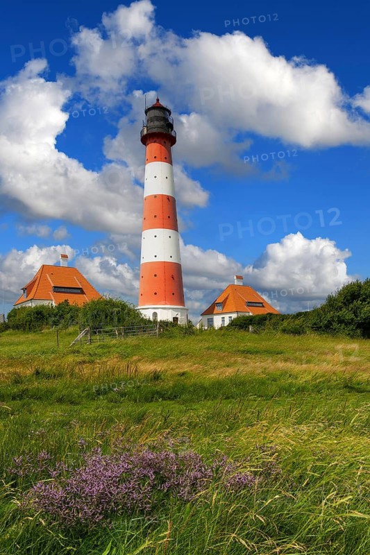 Westerhever lighthouse, Westerheversand, Schleswig-Holstein, Deitscgland's most beautiful lighthouse, Westerhever, Federal Republic of Germany