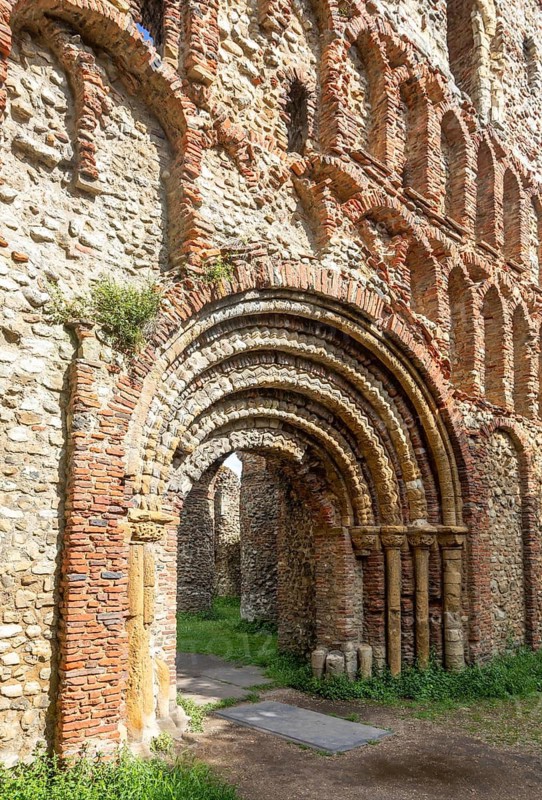 Pardon Door, ruins of St Botolph's Priory medieval Augustinian religious house, Colchester, Essex, England, UK