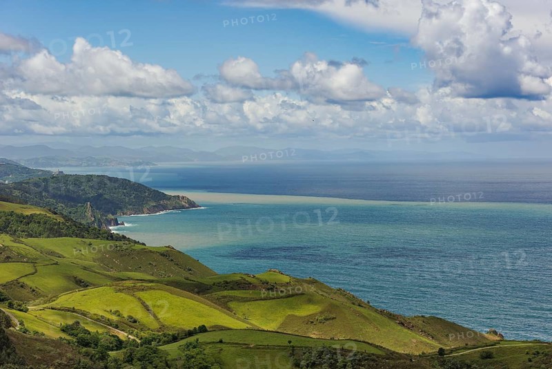 Coastal road with views of the Atlantic Ocean at Mount Jaizkibel, Basque Country, Spain