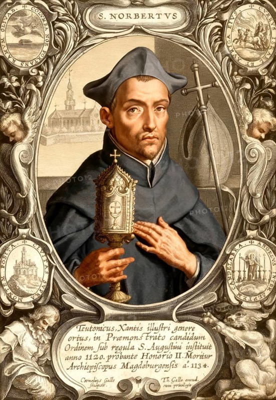 Saint Norbert of Xanten, c. 1080 — 1134, preaching against the Heresy of Tanchelm of Antwerp, early 12th century, Antwerp, Belgium