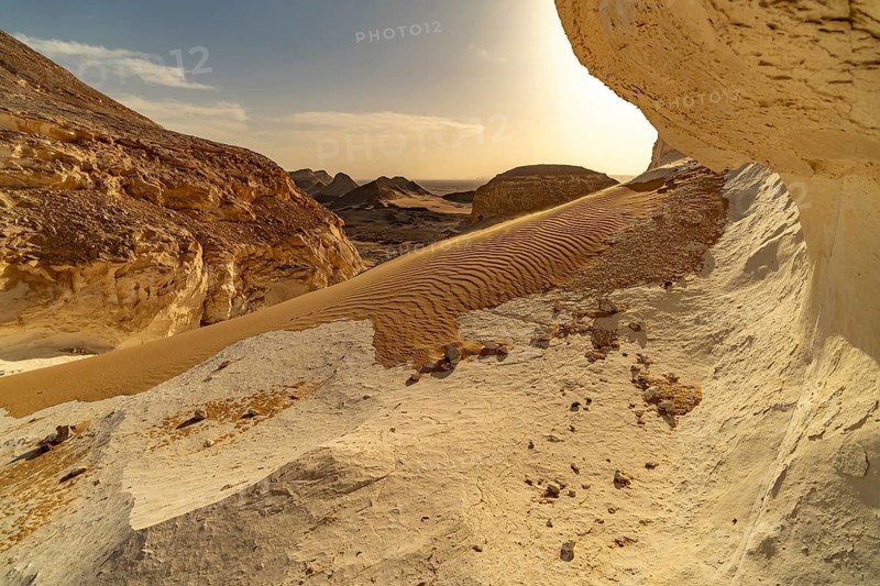 Landscape in the White Desert in the Egyptian part of the Libyan Desert, Egypt