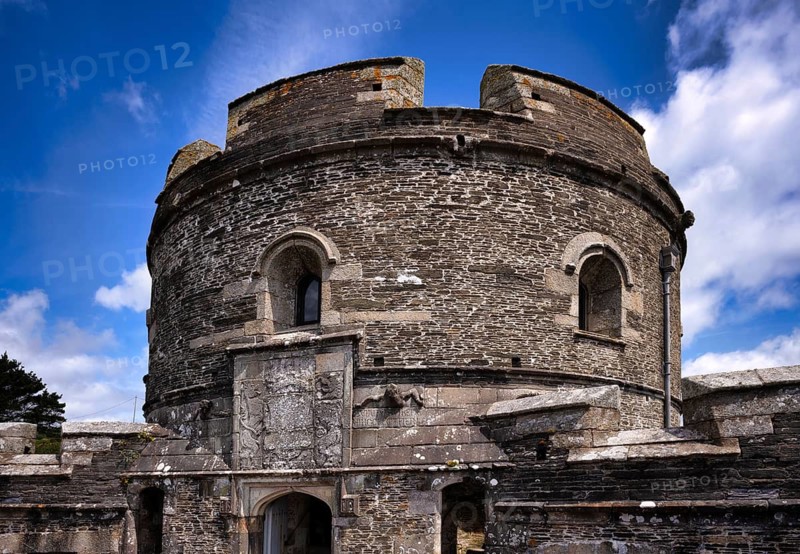 Tudor Gun Tower, Donjon, residential defence tower, St Mawes Castle, St Mawes, Cornwall, England, Great Britain, Great Britain
