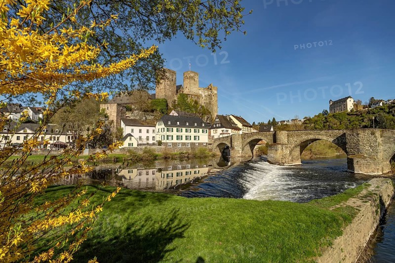 Runkel Castle above the Lahn in Runkel, Hesse, Germany