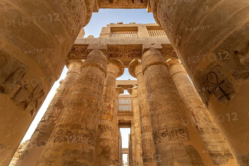 The Great Hall of Columns in the Karnak Temple in Karnak near Luxor, Egypt
