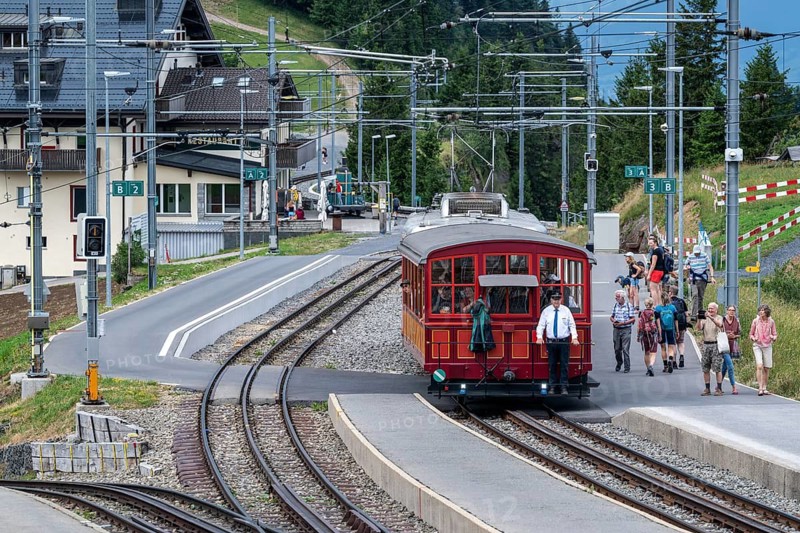 Vitznau Rigi Railway historical presentation car 1871, Rigi Staffel, Arth, Switzerland
