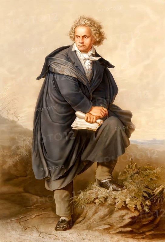 Ludwig van Beethoven, 1770 -1827, German composer, digitally edited based on a painting by Fritz Schwörer, subsequently colored