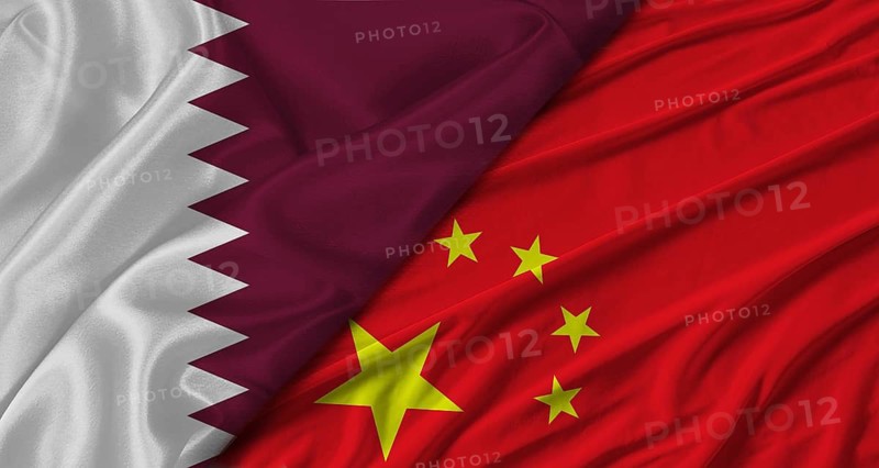 Bilateral relations between Qatar and China. Flag of Qatar and China
