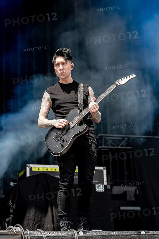 Jeremy Jinxx Ferguson, guitarist of Black Veil Brides live at Rock im Park on Zeppelin Field in Nuremberg on 06.06.2026