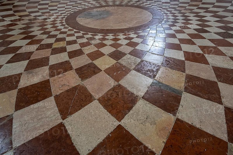 Square patterned marble floor, Kollegienkirche, Salzburg, Salzburg state, Austria