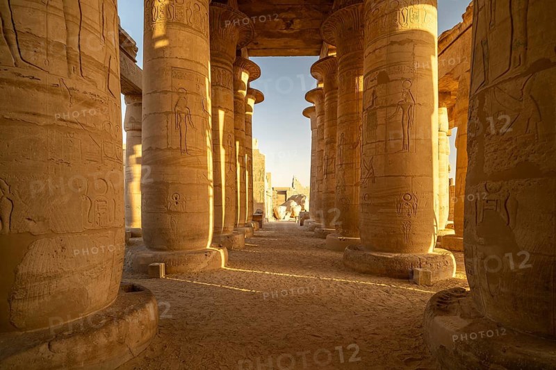 Ramesseum columned hall, mortuary temple of Ramesses II in the Theban necropolis near Luxor, Egypt