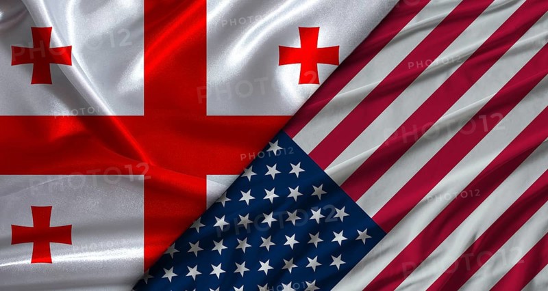 Bilateral relations between Georgia and United States. Flag of Georgia and United States