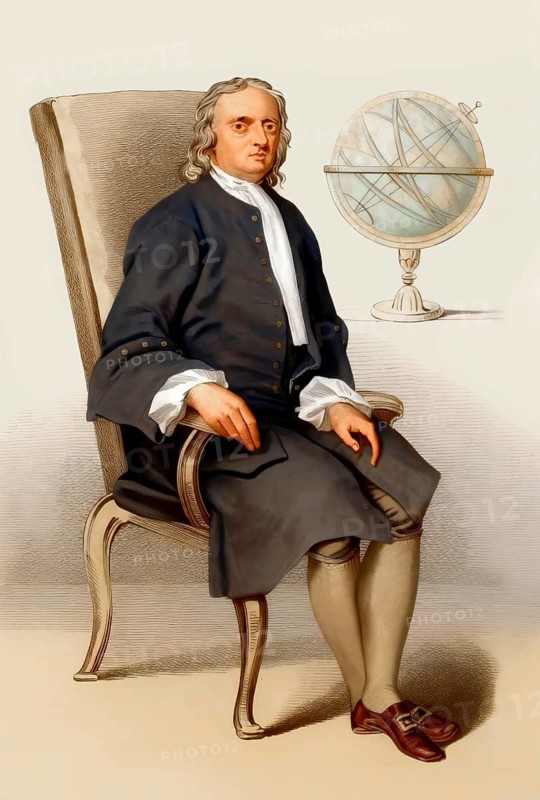 Sir Isaac Newton, 1642-1726, English physicist and mathematician, digitally edited based on a historical illustration