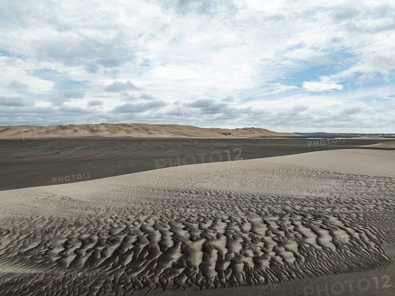 Sand patterns in the Namib Desert. Aerial view. Drone shot. Skeleton Coast, Namibia