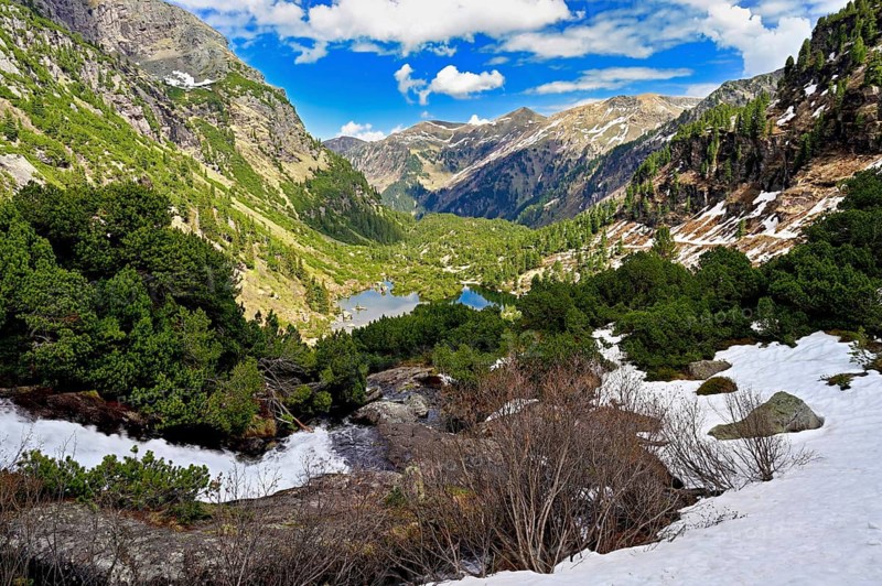 Murgsee in spring, Murgtal, Canton of St. Gallen, Switzerland